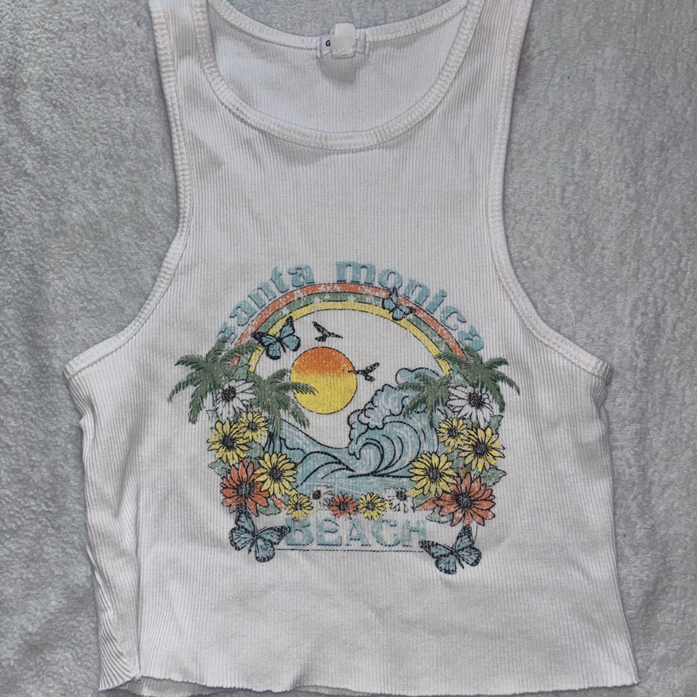 Garage Classic White Ribbed Tank
